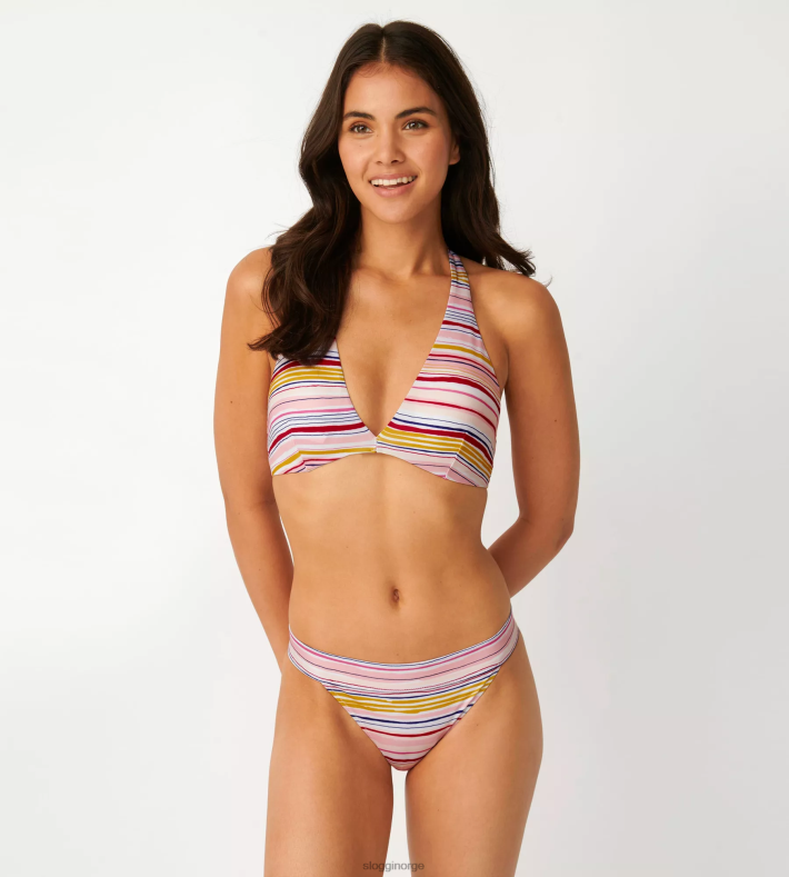 badetøy sloggi shore candy basslet brasiliansk bikinibukse kvinner gul - lys kombinasjon DR662535