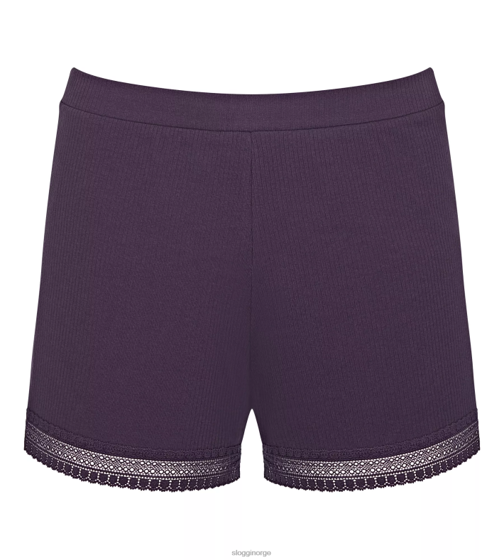 loungewear | sloggi gå ribbet shorts kvinner blåbær DR662204