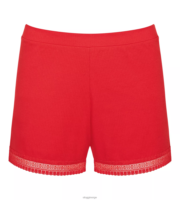 loungewear | sloggi gå ribbet shorts kvinner campari DR662217