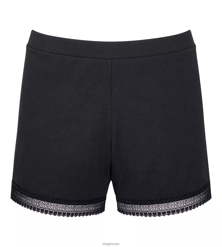 loungewear | sloggi gå ribbet shorts kvinner svart DR662592