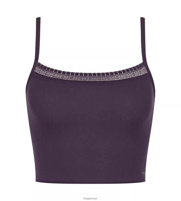 loungewear | sloggi go ribbet topp med spaghettistropper kvinner blåbær DR662133