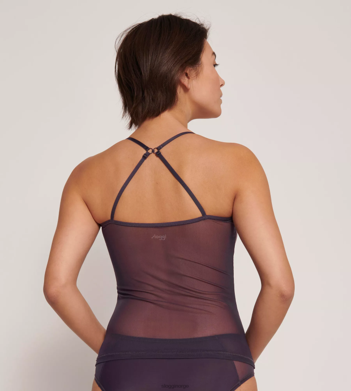 loungewear | sloggi myk tilpasset topp med spaghettistropper kvinner blåbær DR662438