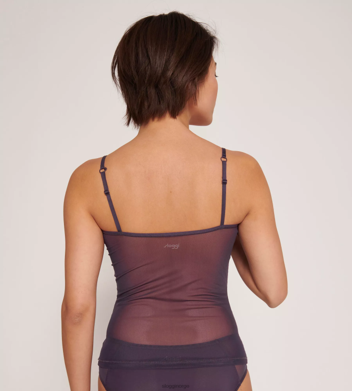 loungewear | sloggi myk tilpasset topp med spaghettistropper kvinner blåbær DR662438
