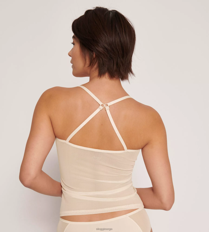 loungewear | sloggi myk tilpasset topp med spaghettistropper kvinner naturel (076) DR662168
