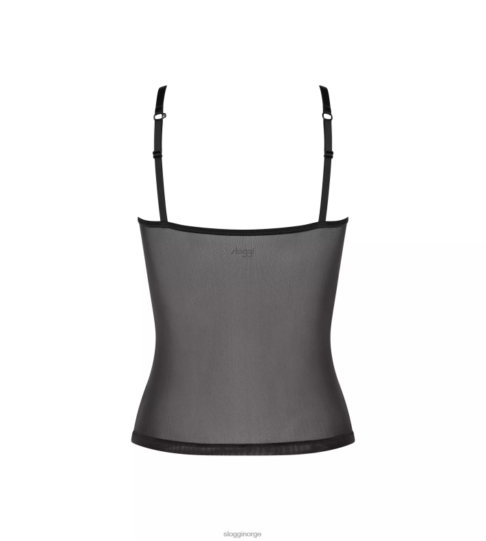 loungewear | sloggi myk tilpasset topp med spaghettistropper kvinner svart DR662289