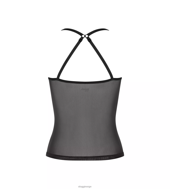 loungewear | sloggi myk tilpasset topp med spaghettistropper kvinner svart DR662289