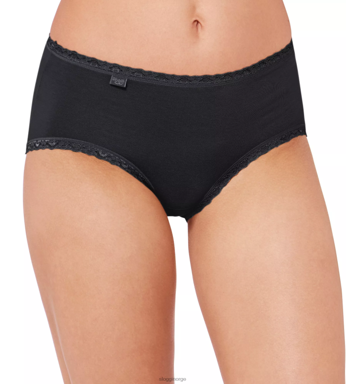 truser | sloggi 24/7 midi truser i bomull med blonder kvinner svart DR662301